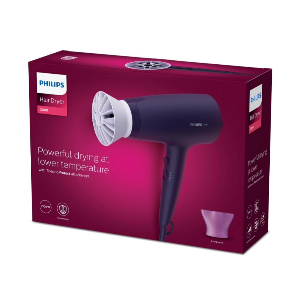 Philips, Hair Dryer 2100W Thermoprotect + Styling Nozzle (14Mm) (Philips Official Warranty)