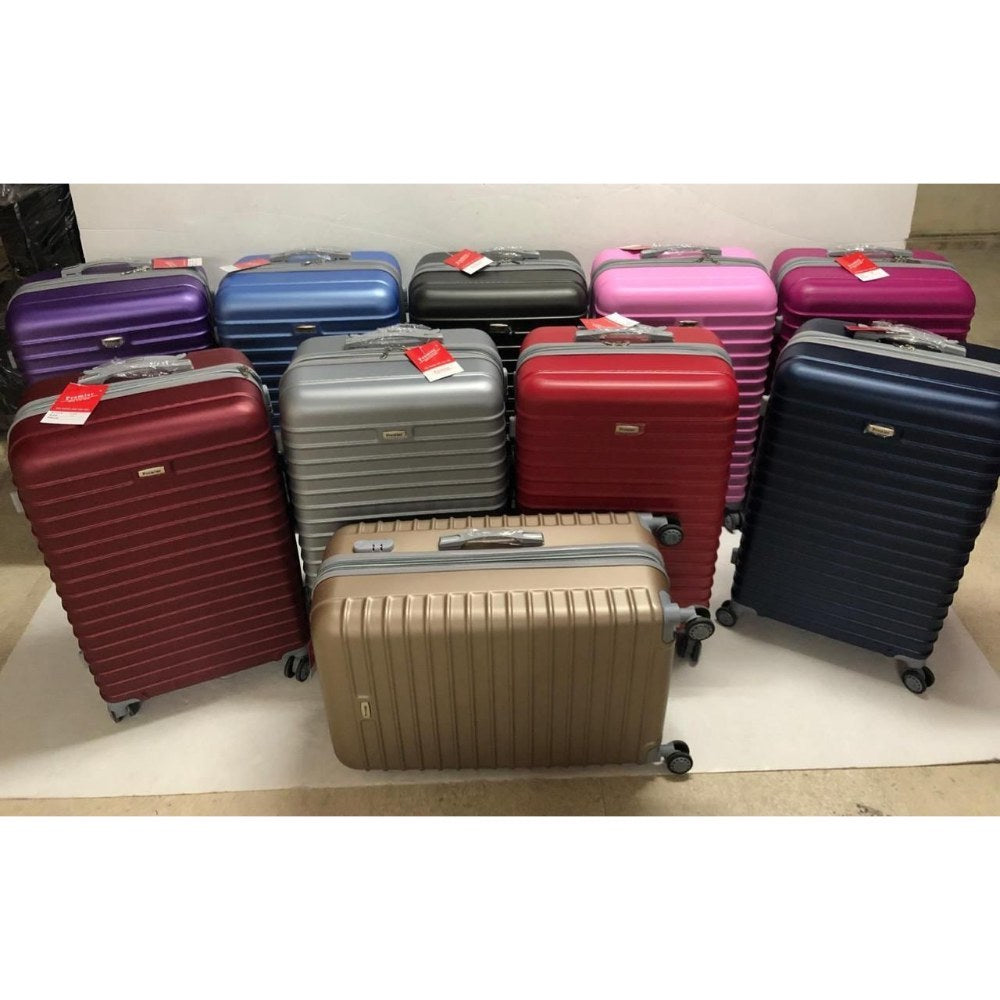 Premier, Travel Suitcase Hard Cover 4 wheels Luggage Expandable set of 3 Bag Blue