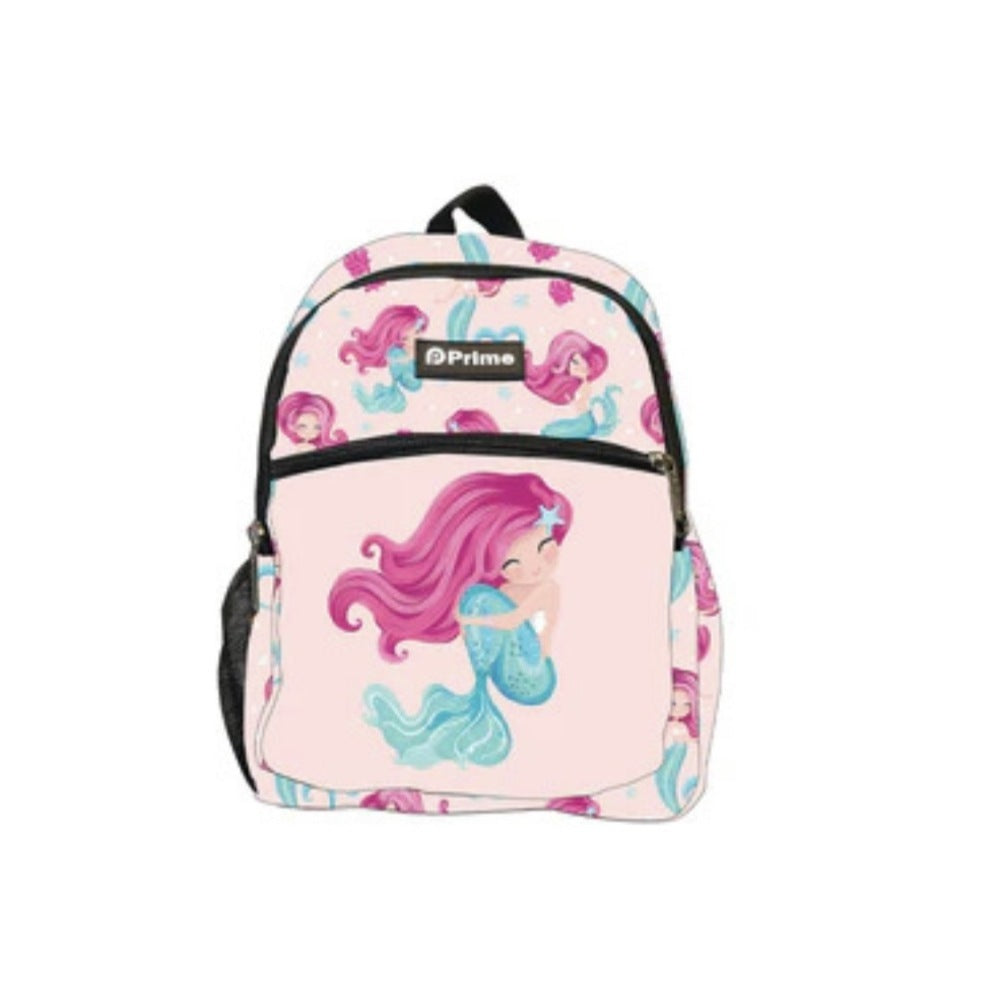 Primebag, Waterproof Backpack, Cartoon Animal Schoolbag For Kids, Lunch Box Carry Bag, Blue Mermaid, Available in Different Colors