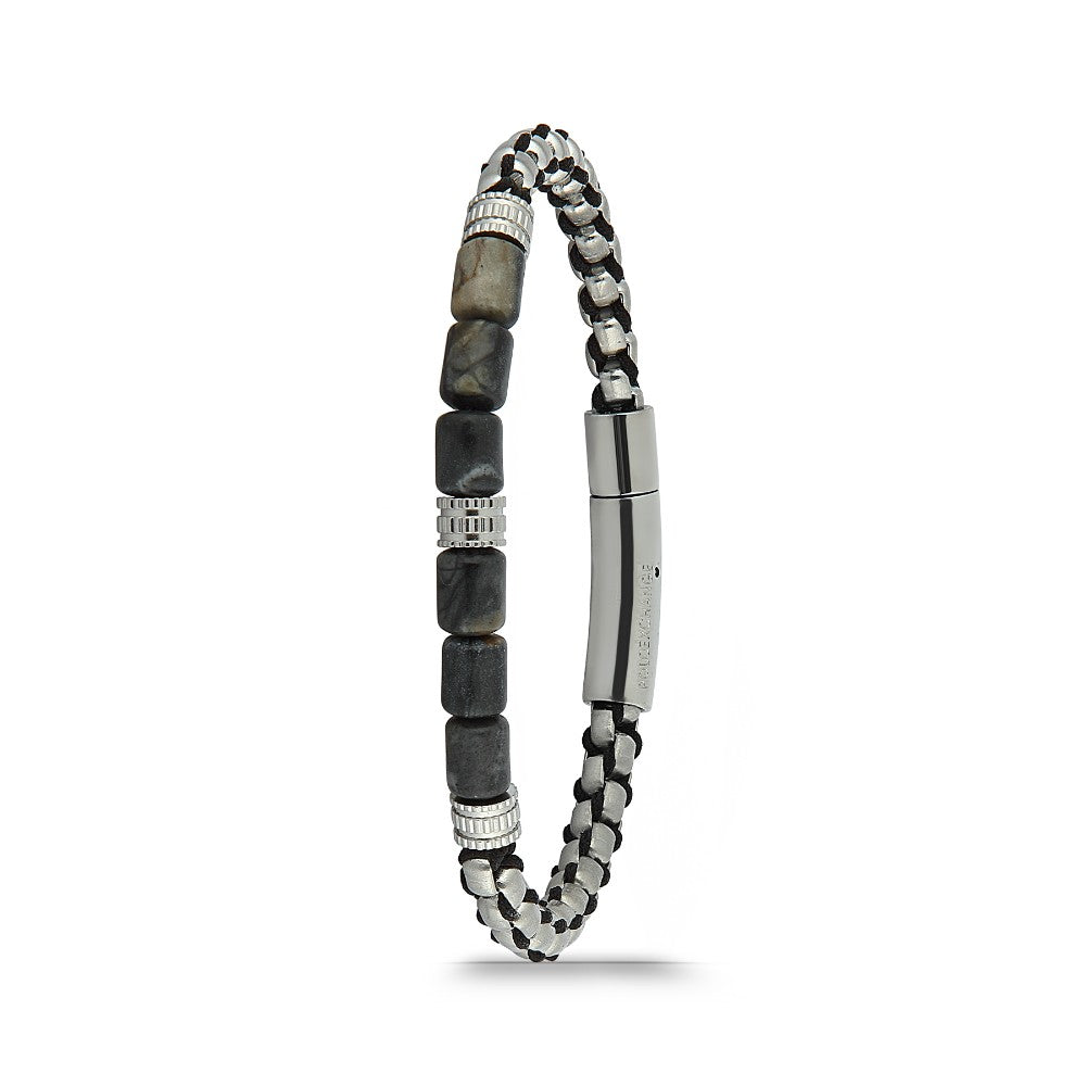 Polo Exchange, Men Stainless Steel Beads Bracelet