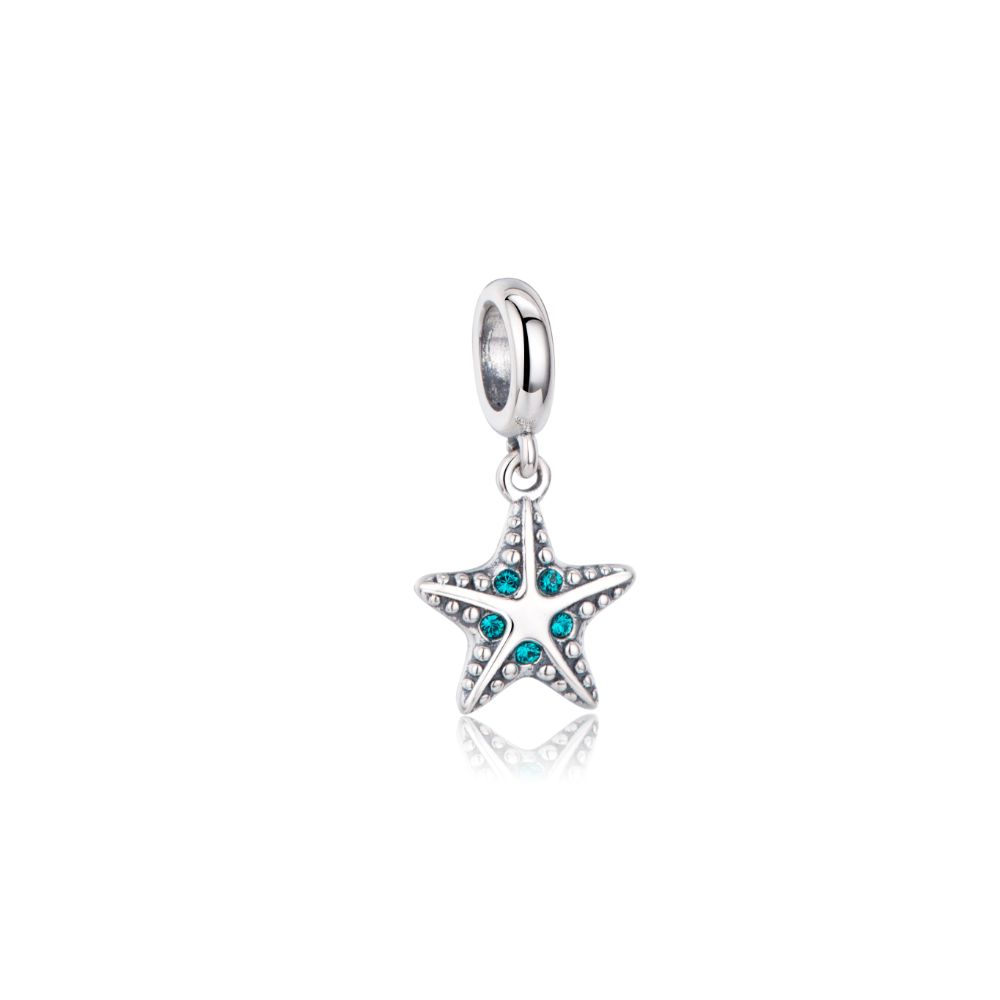 Polo Exchange, Woman Jewelries, Sterling Silver & Swarovski Crystal Starfish Charm