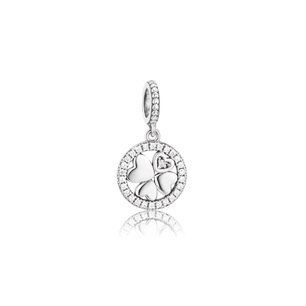 Polo Exchange, Woman Jewelries, Sterling Silver & White Cubic Zirconia Charm