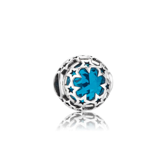 Polo Exchange, Woman Jewelries, Sterling Silver & Blue Glass Stone Charm