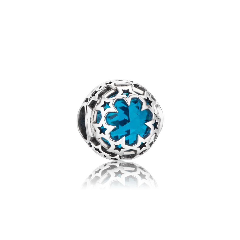 Polo Exchange, Woman Jewelries, Sterling Silver & Blue Glass Stone Charm