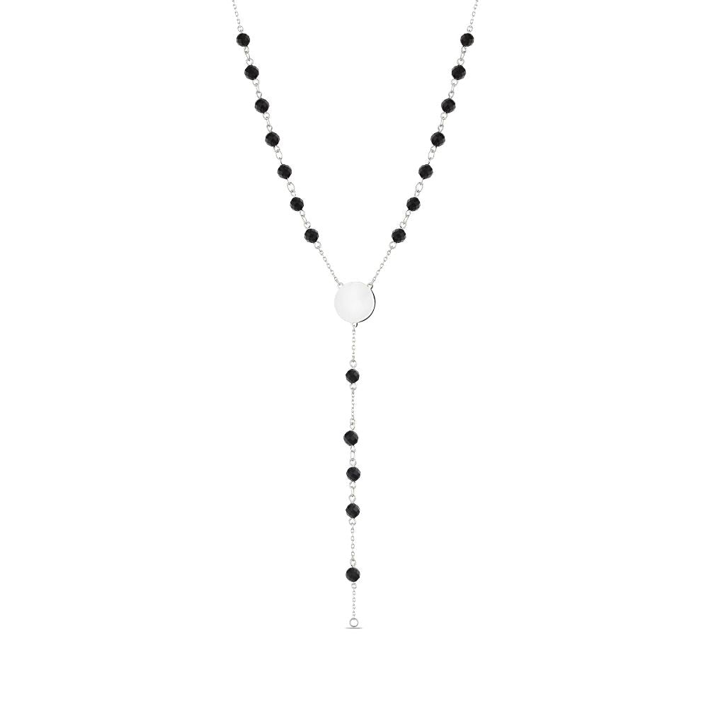 Polo Exchange, Man Jewelries, Sterling Silver Rosary Necklace 6 Mm Gem Stones, 65 Cm Long