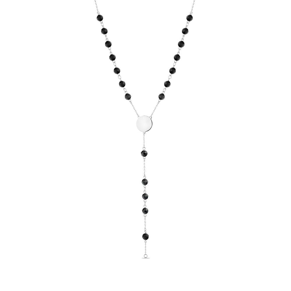 Polo Exchange, Man Jewelries, Sterling Silver Rosary Necklace 5 Mm Gem Stones, 65 Cm Long