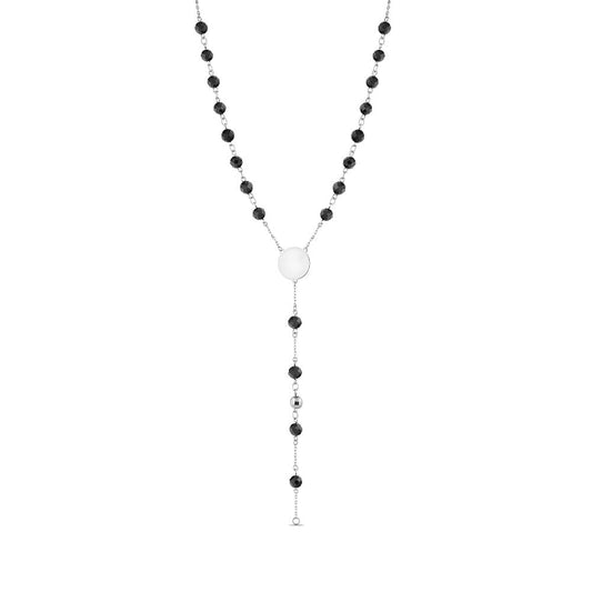 Polo Exchange, Man Jewelries, Sterling Silver Rosary Necklace 6 Mm Gem Stones, 65 Cm Long