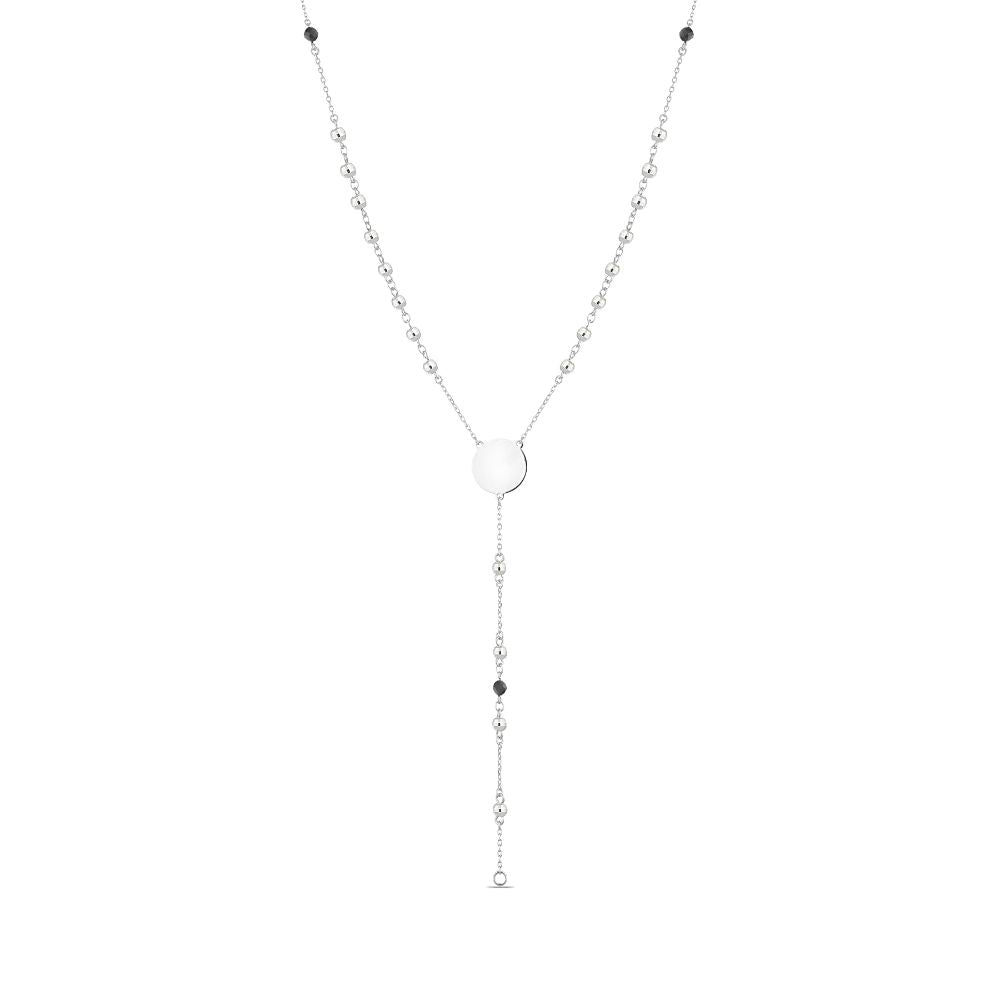 Polo Exchange, Man Jewelries, Sterling Silver Rosary Necklace 4 Mm Faceted Beads, 65 Cm Long