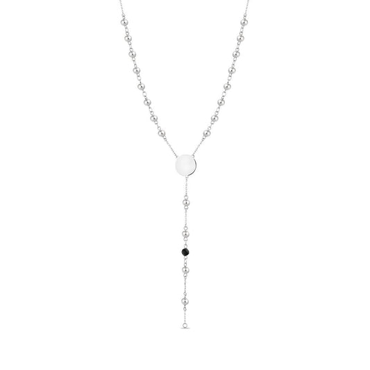 Polo Exchange, Man Jewelries, Sterling Silver Rosary Necklace 4 Mm Faceted Beads, 65 Cm Long