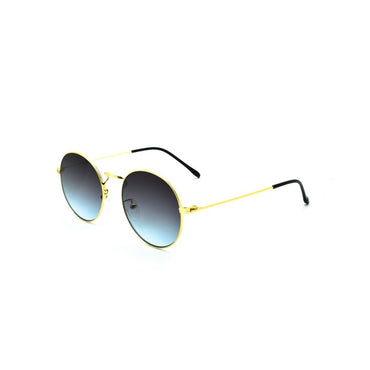 Polo Exchange, Unisex Sunglasses, Blue Lenses, Gold Frame, Gold Temple.