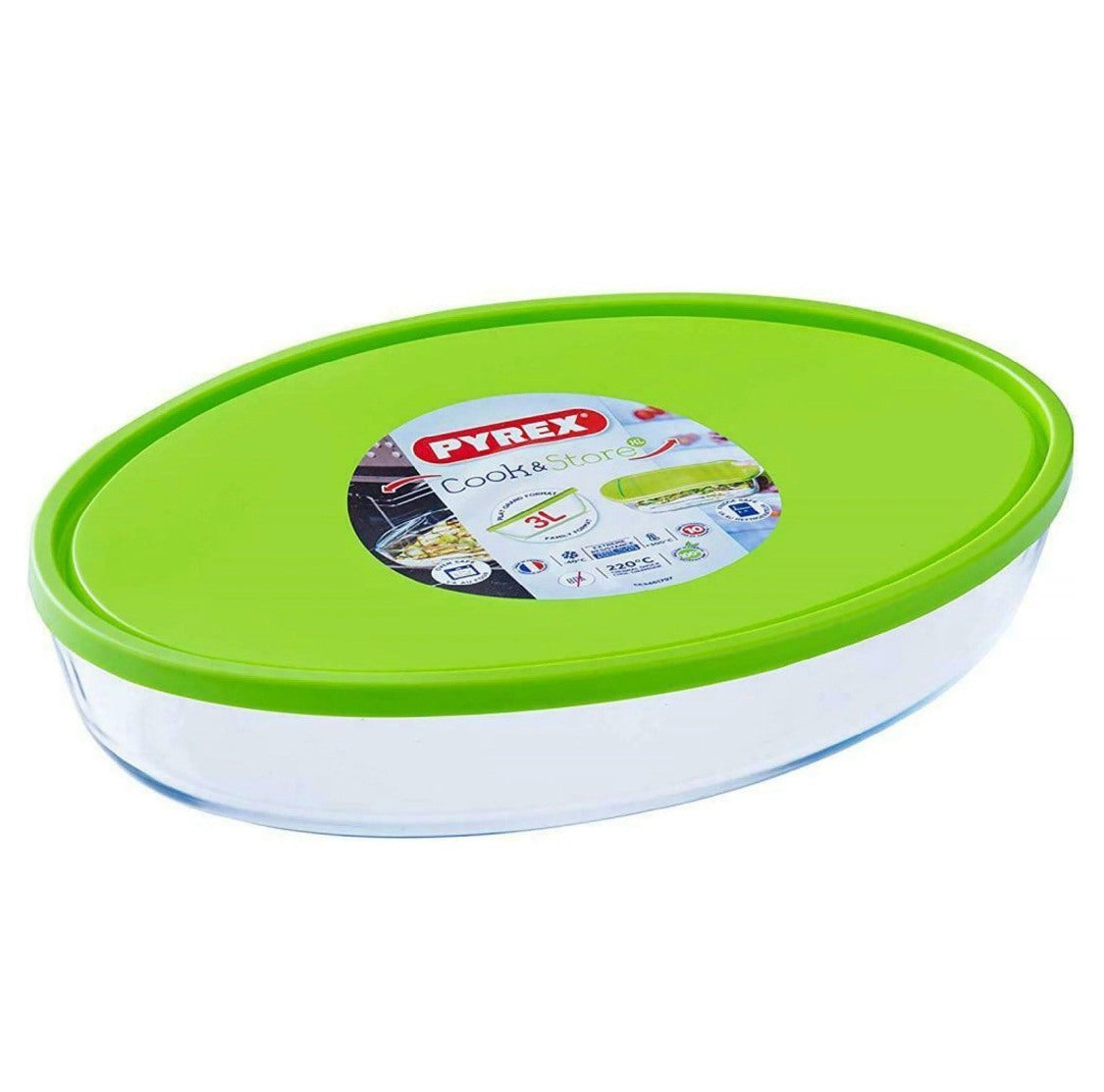 Pyrex, Oval Dish 35X24 Cm + Lid