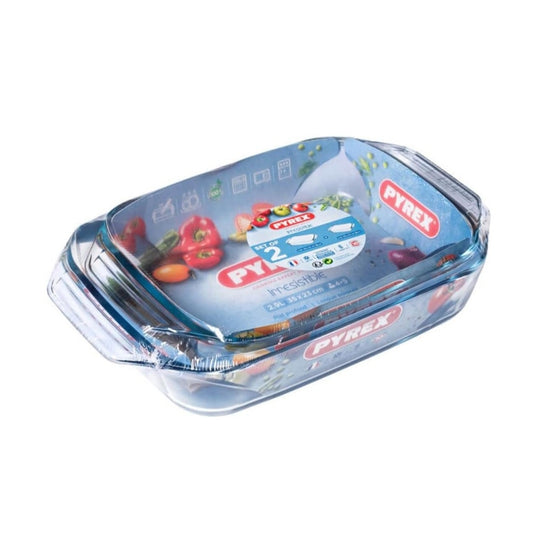Pyrex, Irresistible Glass Rectangular Roaster Set Of 2, 3.8L And 2.9L, PYR-912S732