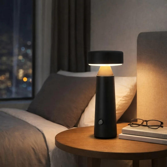 Portable Touch LED Table Lamp 22 cm, 3 Adjustable Brightness, Black Metal, SK1951422