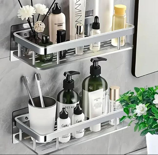 Reinhaus, Silver Bathroom Racks 30.5X13X5.5Cm Aluminium Alloy 2 Racks B/50