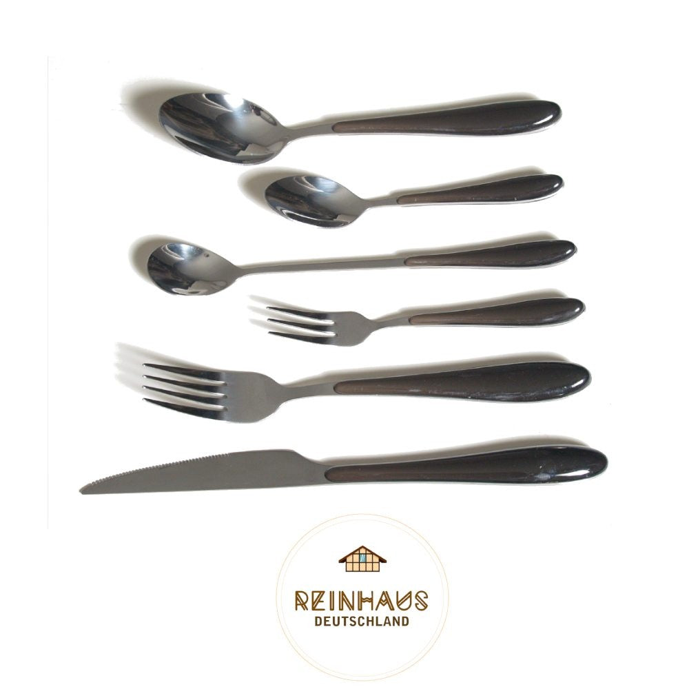 Reinhaus, Flatware / Cutlery / Stainless Steel Diamond Black Ice / Long Spoon Set 3pcs