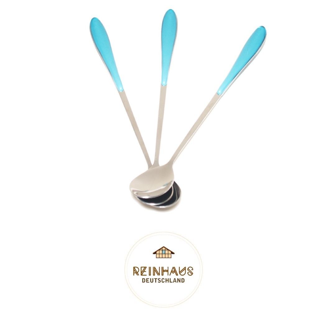 Reinhaus, Flatware / Cutlery / Stainless Steel Diamond Blue Ice / Long Spoon Set 3pcs
