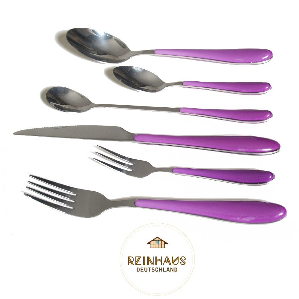 Reinhaus, Flatware / Cutlery / Stainless Steel Diamond Lilac Dinner Knife Set 3pcs