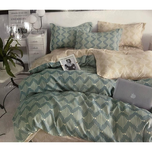 Comfy, Bed Set Sac 205x205 Beige, Green, RZLN-110143BG
