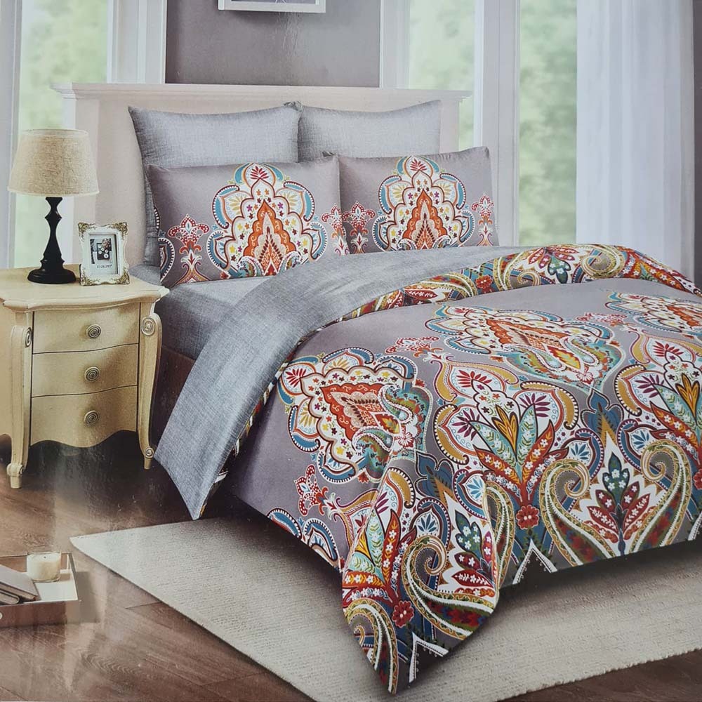 Comfy, Home B.S.S Twin S Ply 160x205, Grey + Orange + Red Po-5914, RZLN-110145OG