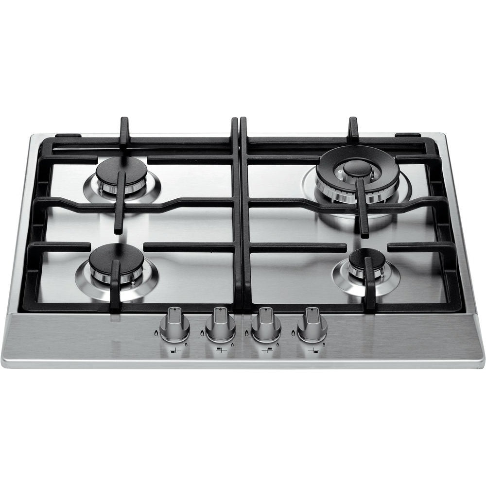 Supergas, Built-In Flat Hob 60Cm , 4G+1Tb, Cast Iron , Front Knobs, Electronic Ignition , Stainless Steel, Full Safety