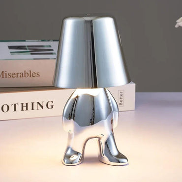 Thinker Silver LED Table Lamp with Touch Control, 3 Light Modes, SK1951428A
