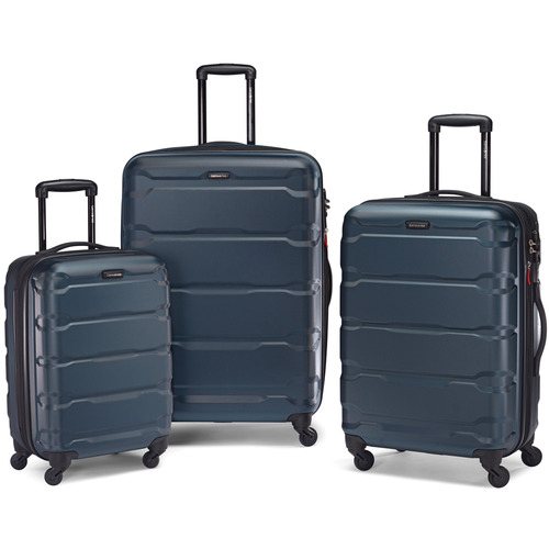 Samsonite, Omni PC Hardside Expandable Luggage Travel Bags with Spinner Wheels, Navy Blue, 3-Piece Set
