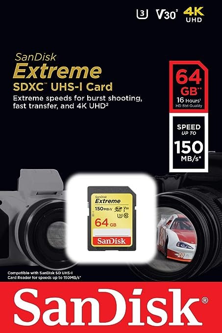 Sandisk, Extreme Sdxc Uhs-I Card 64Gb 4K