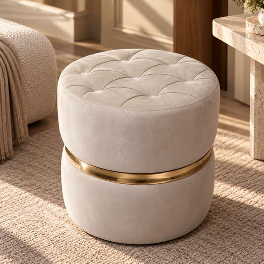 Aurelia Tufted Velvet Pouf | PUF-304