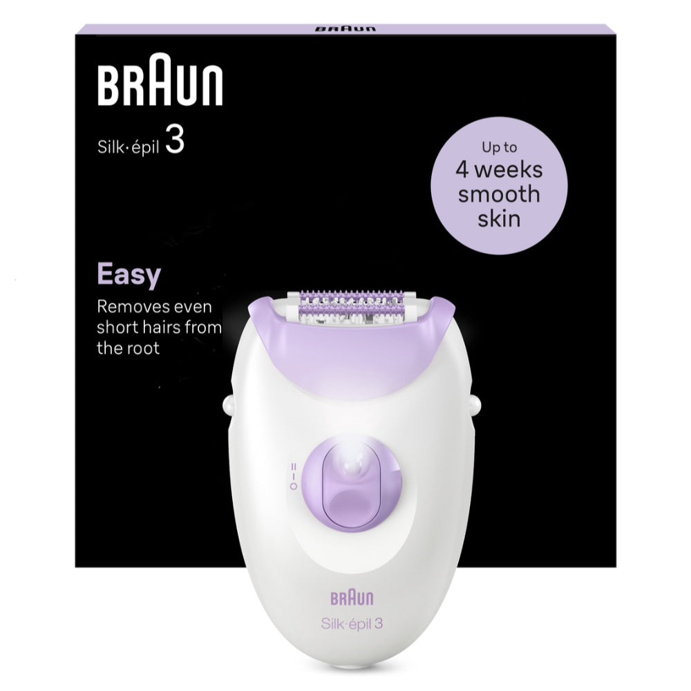 Braun, Silk-Epil 3 3000 New Series Electric Hair Removal Epilator, White