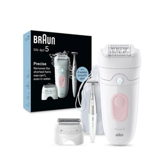 Braun, Silkepil 5 + Bikini Trimmer + Shaving Head, Rechargeable