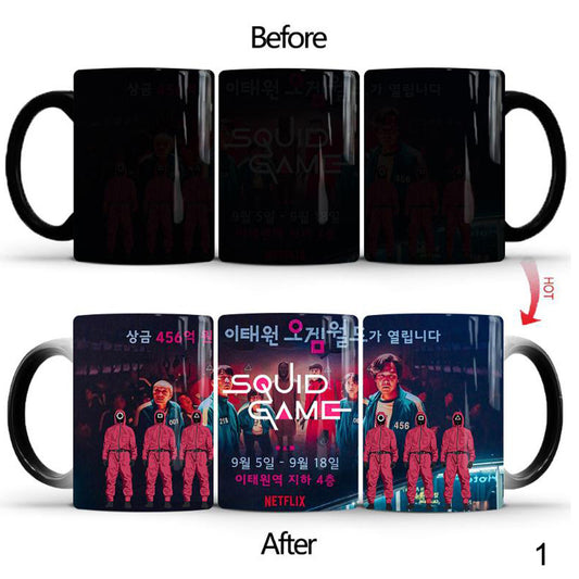 Squid Game, Color Changing Magic Mug, Available In 5 Designs, Available in Different Sizes