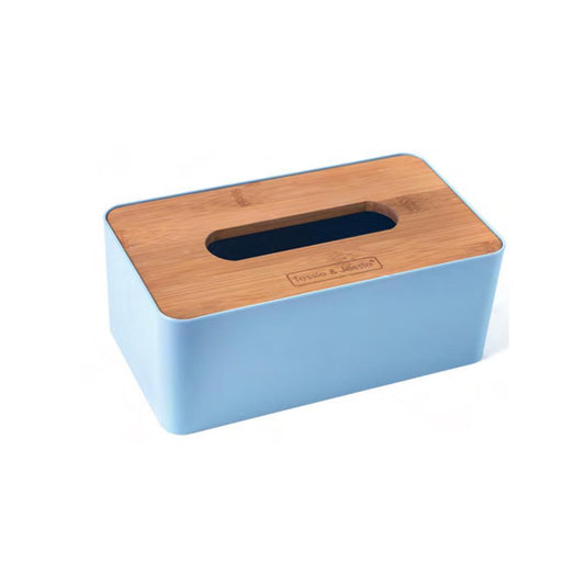 Tessie - Jessie Tissue Box, ABS - Bamboo Material - Blue, SH-4003