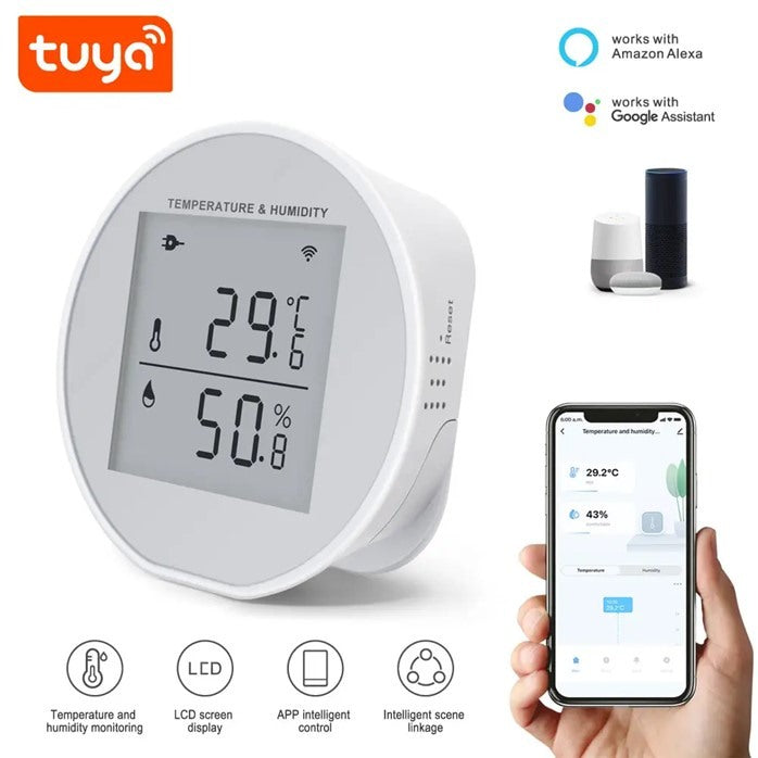 Tuya Wifi Temperature And Humidity Sensor, Hygrometer Thermometer, Battery Powered