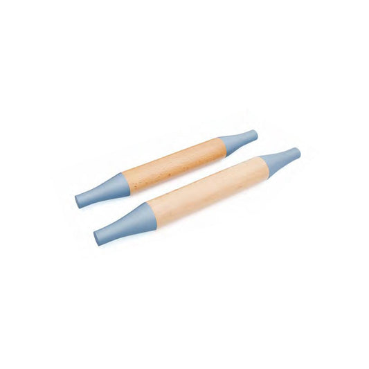 Tessie - Jessie Wood Rolling Pin – 39cm, White - Brown, SK-9244