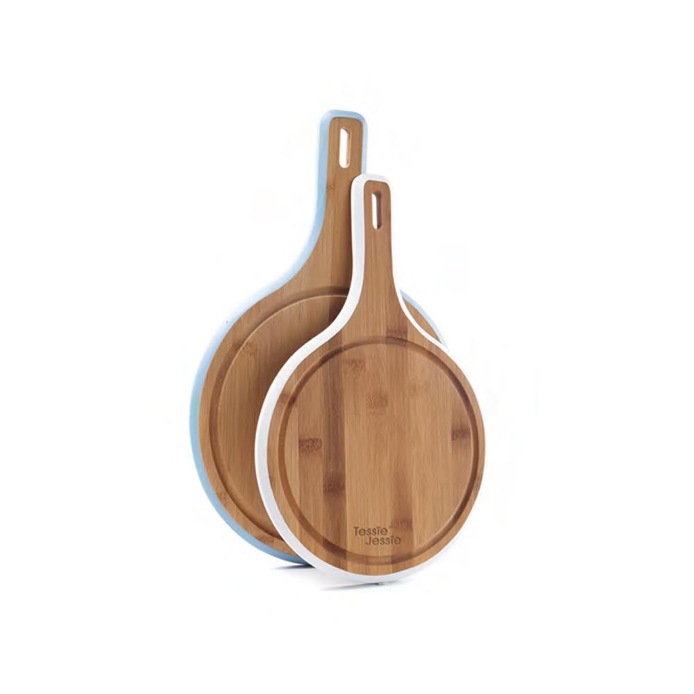 Tessie - Jessie Round Bamboo Cutting Board - Serving Platter – 41cm Diameter, SK-9262