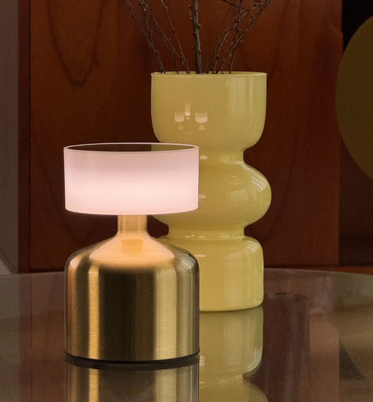 Versatile Gold Cordless Table Lamp 13 cm, Touch Control, 3 Light Levels, SK1951412
