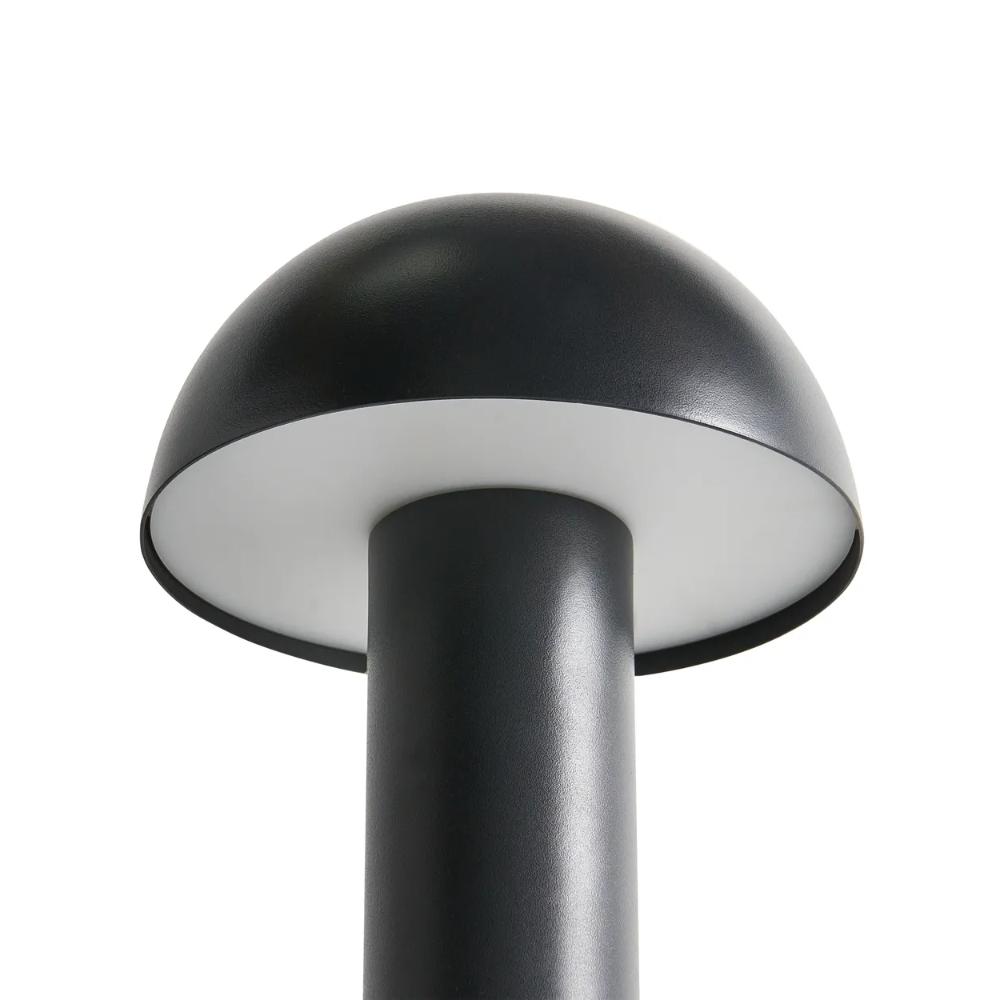Black Wireless Mushroom LED Table Lamp 22 cm with Touch Dimming, SK195145