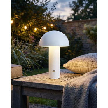 White Wireless Mushroom LED Table Lamp 22 cm with Touch Dimming, SK195146