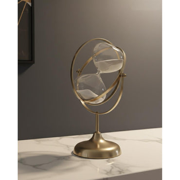 Antique Brass Rotating Sand Hourglass Timer - European Desk Decor, SK912