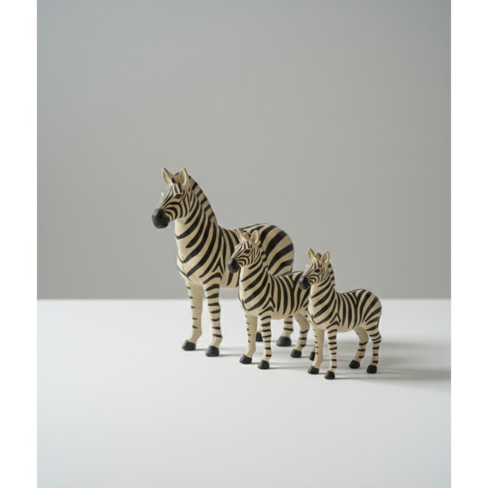 Set of 3 Zibra Horse Sculptures, Elegant Decorative Figurines for Home and Office, SK916