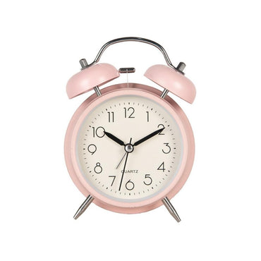 Rose Vintage Twin-Bell Alarm Clock - Metal & Glass, SK953