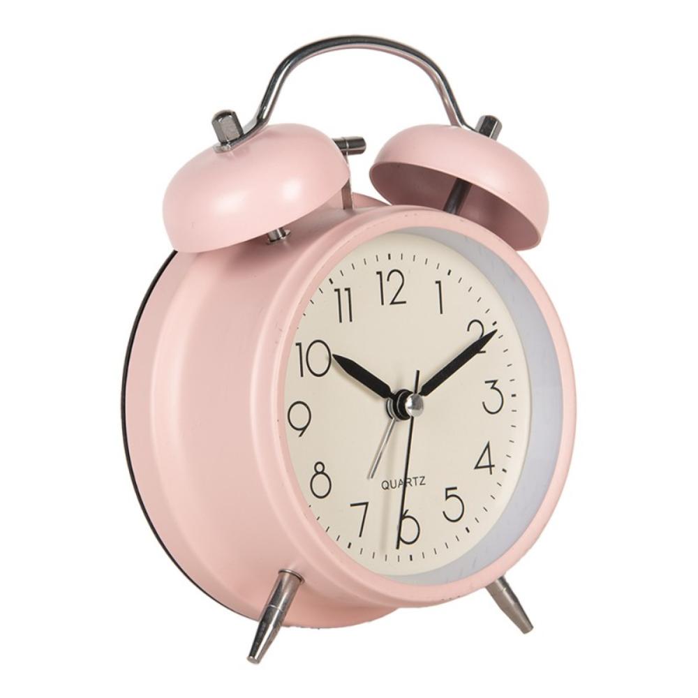 Rose Vintage Twin-Bell Alarm Clock - Metal & Glass, SK953