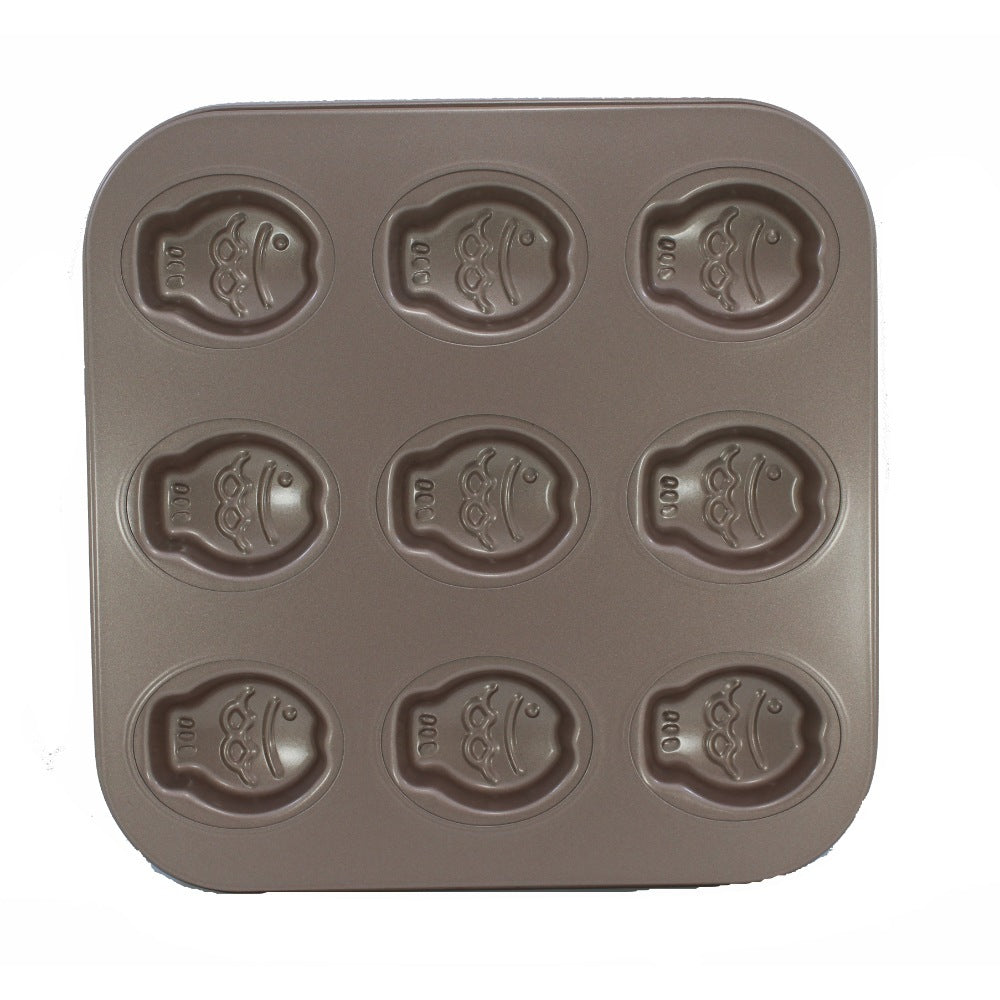 OGO Teflon, Non Stick Bakeware MOULD 9 Cavities with small fish design