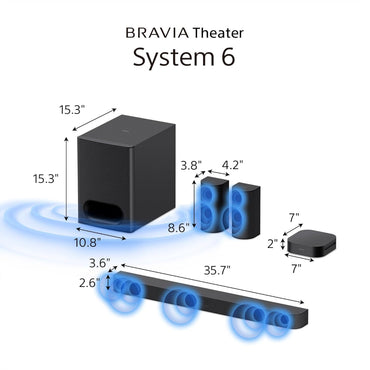 Sony Bravia Theater System 6, 5.1CH With Subwoofer, Dolby Atmos DTS:X Compatible, SON-HTS60