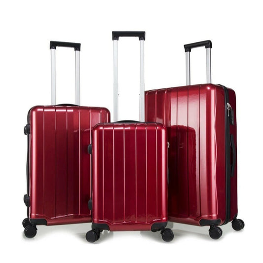 Spacepro, Luggage 3 Piece Set Suitcase, Travel Bags, Spinner Hardshell, Lightweight Tsa Lock, Red