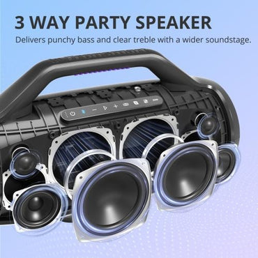 Tronsmart, Bang Max 130W Portable Party Speaker With Built In Power Bank And Customized Led, Up To 24 Hours Playtime 995053