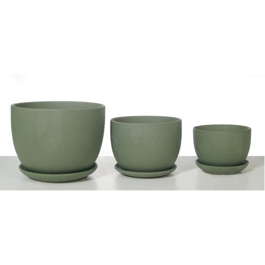 OGO, Ceramic Flower Pots Set of 3 different pots and sizes 18x14cm / 14x11cm / 11.5x8.5cm