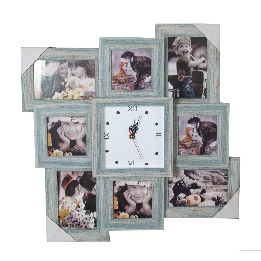 OGO, Large Wall clock with Photo Collage Frame for 8 photos / 52x52cm