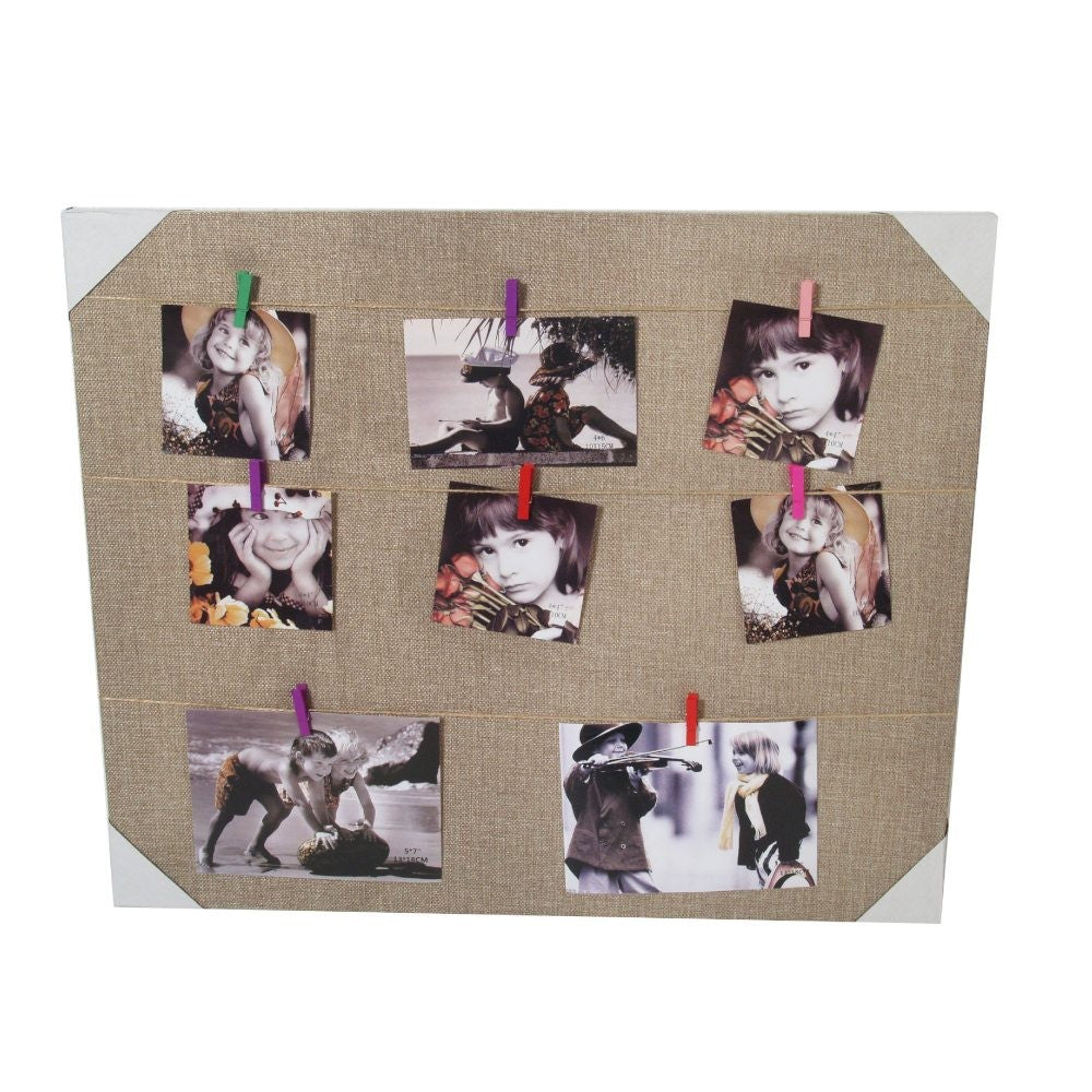 OGO, Pictures Board for wall decoration photo collage with 3 strings and up to 8 clips Grey