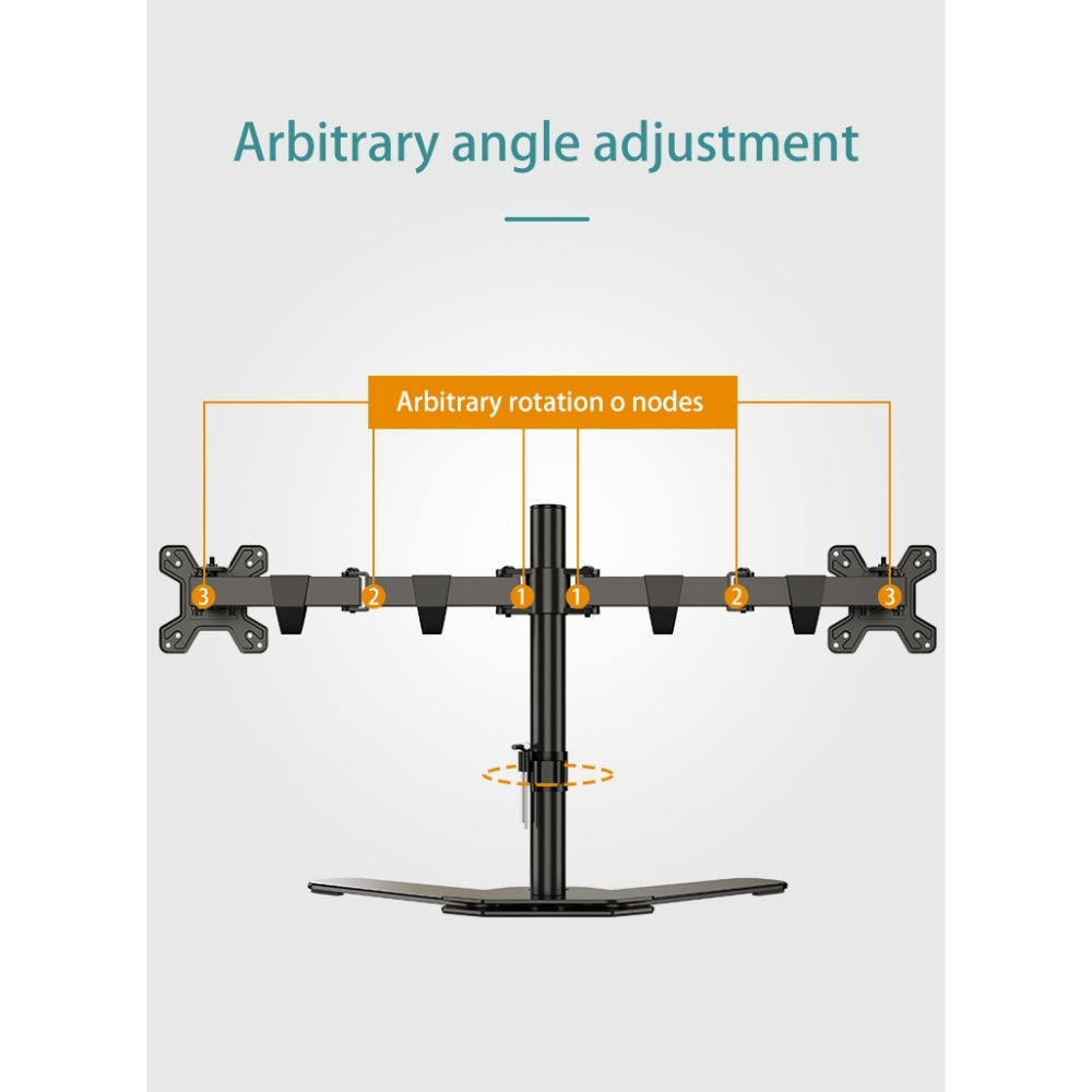 Kaloc, Dw220-T Dual Monitor Desk Mount, Heavy Duty & Fully Adjustable Stand